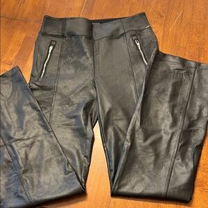 Athleta Black Wide Leg Leather Pants